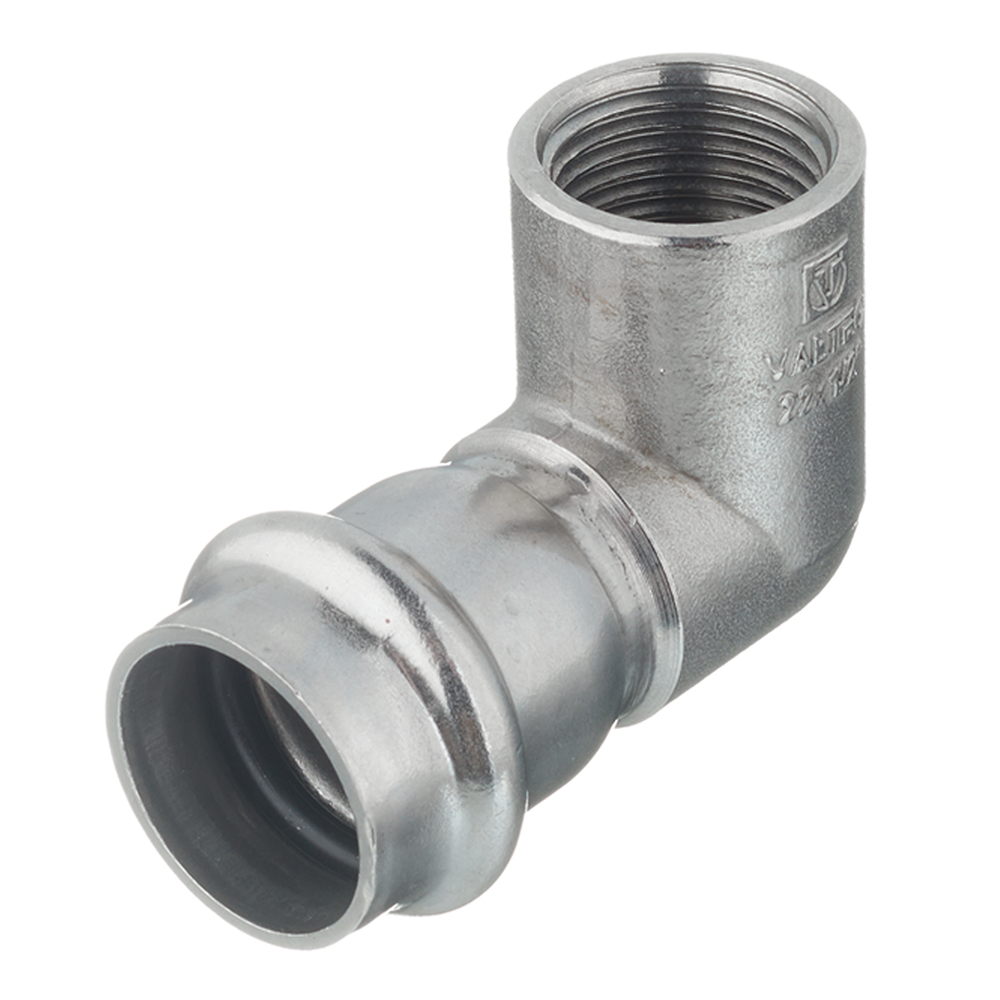Угол Valtec 90° 22 мм х 1/2 ВР нержавеющая сталь (VTi.952.I.002204)