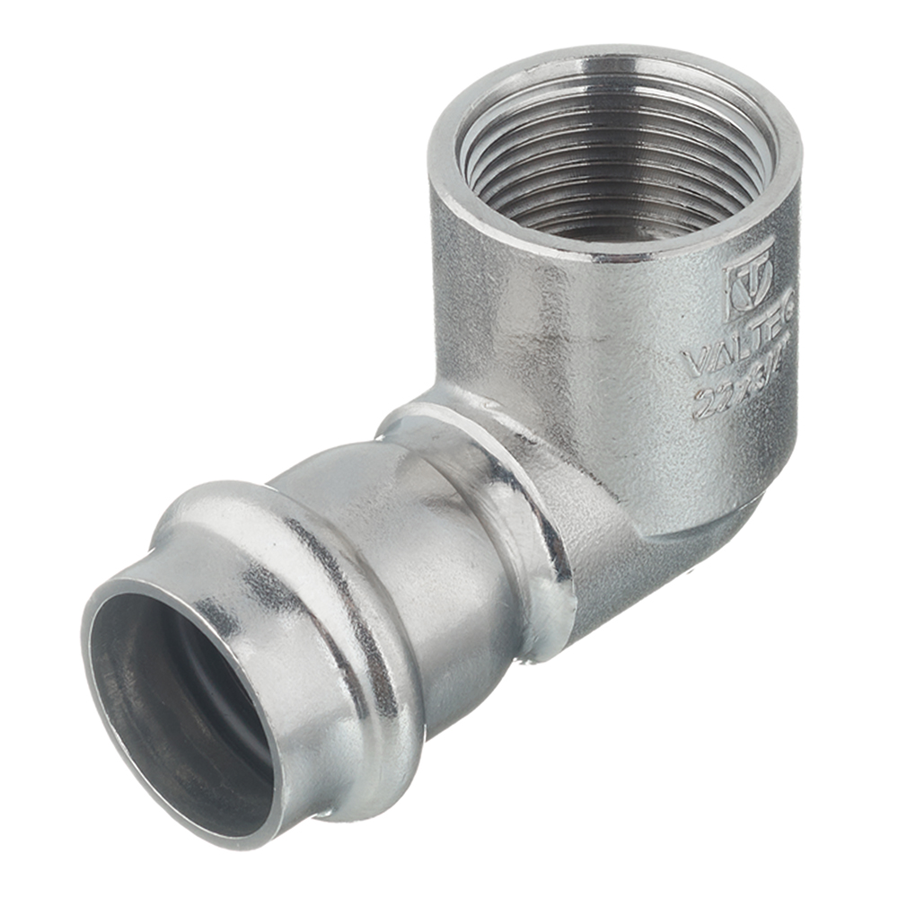 Угол Valtec 90° 22 мм х 3/4 ВР нержавеющая сталь (VTi.952.I.002205)