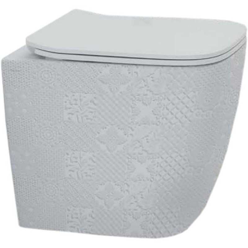 Унитаз Artceram A16 ASV004 01 86 приставной Белый с декором Cementina