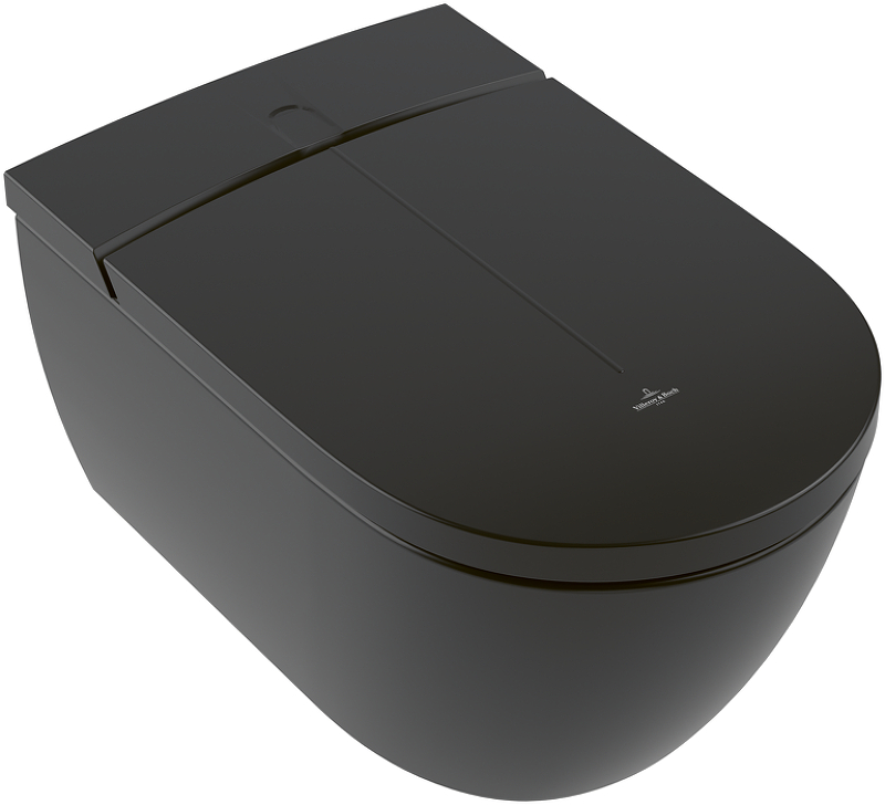 Унитаз биде Villeroy&Boch Viclean V0E200R7 подвесной цвет Pure Black CeramicPlus с сиденьем Микролифт