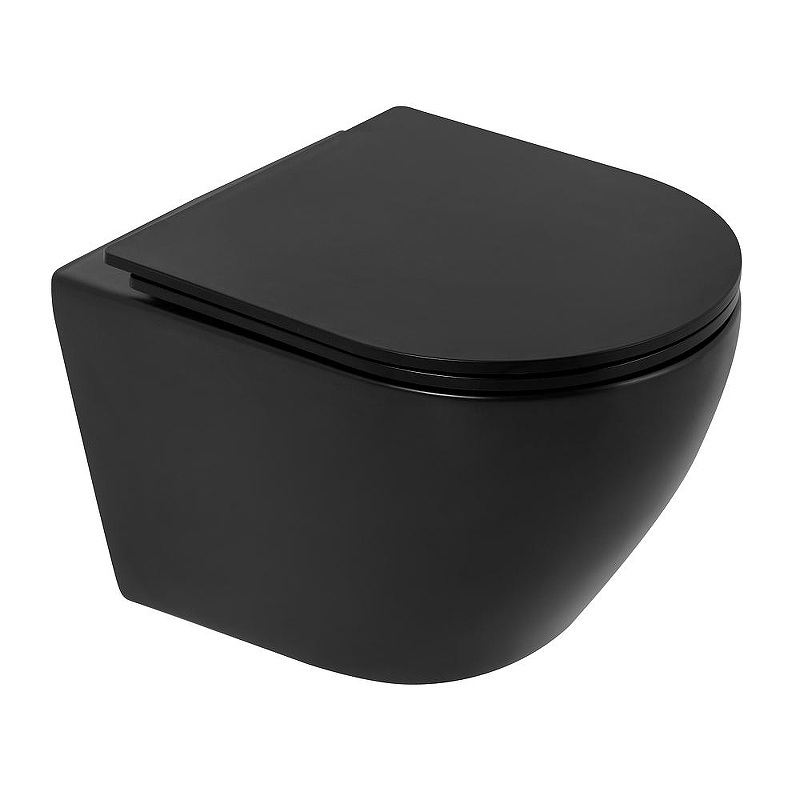 Унитаз Charus Torre Bianca EWC700-121B Black Estella Rimless подвесной цвет Черный матовый с сиденьем Микролифт