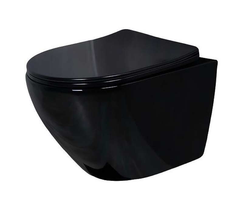 Унитаз Gid Convexo Tr2198-18 62204Y подвесной цвет Черный глянцевый с сиденьем Микролифт