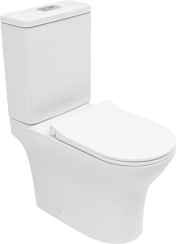 Унитаз компакт Aquanet Roll 3.0 Tornado 348009 цвет Белый без бачка с сиденьем Микролифт