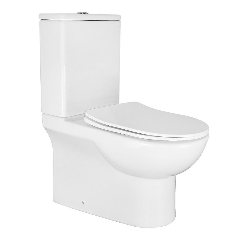 Унитаз компакт Azario Ambra AZ-848G цвет Белый с бачком и сиденьем Микролифт