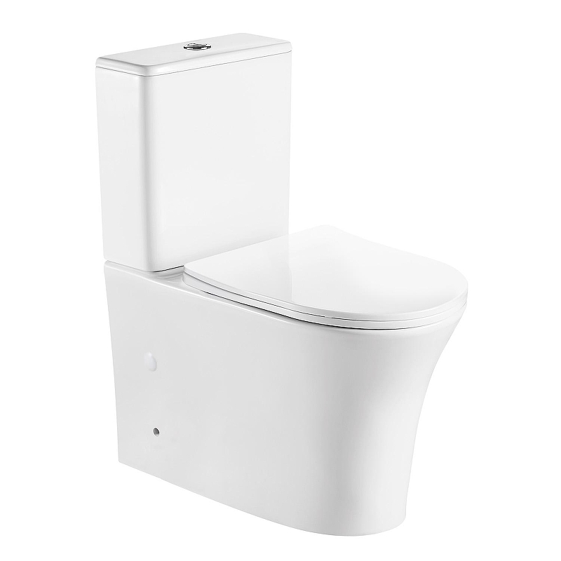 Унитаз компакт Azario Anteo Round AZ-1219A цвет Белый с бачком и сиденьем Микролифт