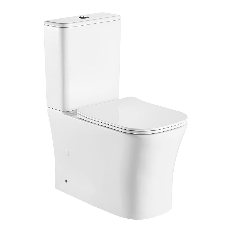 Унитаз компакт Azario Anteo Square AZ-1218A цвет Белый с бачком и сиденьем Микролифт
