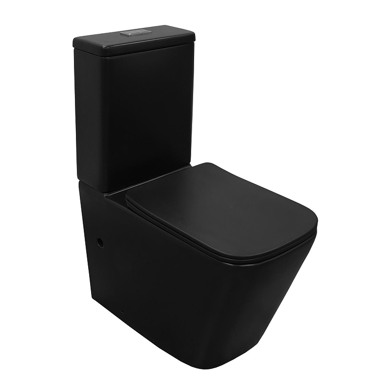 Унитаз компакт Azario Black King AZ-8303D цвет Белый с бачком и сиденьем Микролифт