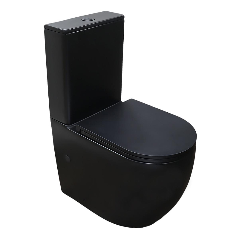 Унитаз компакт Azario Cobalt-Black AZ-6089A-MB цвет Черный матовый с бачком и сиденьем Микролифт