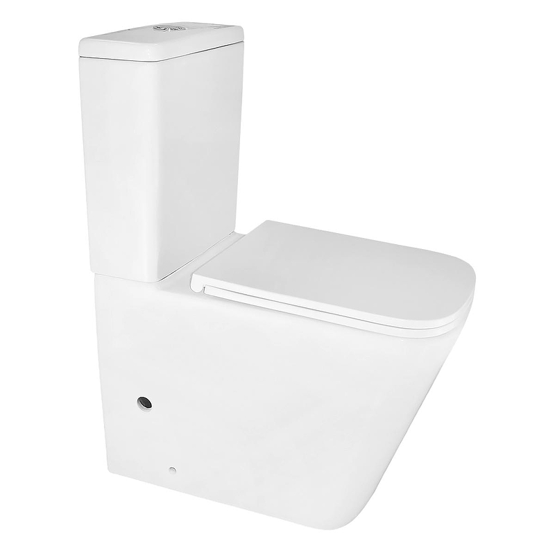 Унитаз компакт Azario Quadro AZ-2175 Белый с бачком и сиденьем Микролифт