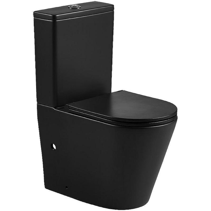 Унитаз компакт Azario Vetro AZ-2149-MB Черный матовый с бачком и сиденьем Микролифт