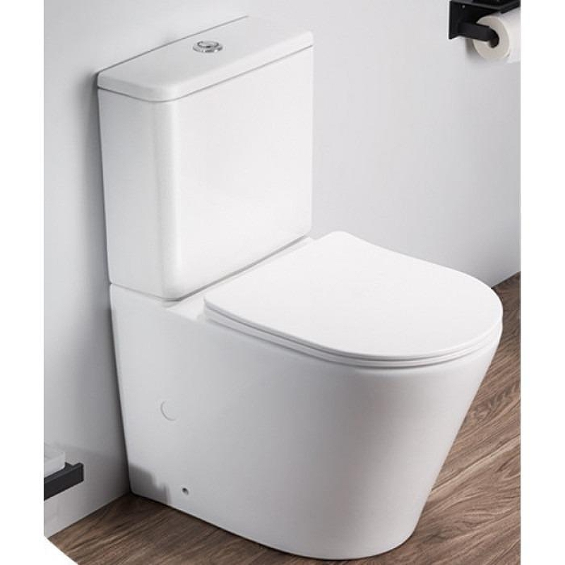 Унитаз компакт CeramaLux NS2179 цвет Белый с бачком и сиденьем Микролифт