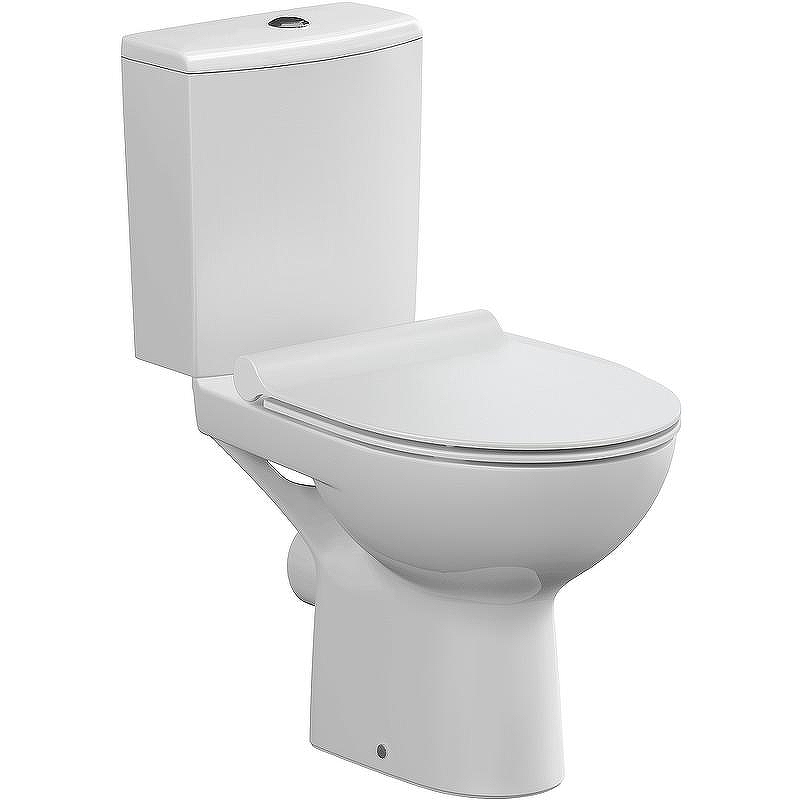 Унитаз компакт Cersanit Nature Clean On 011 3/5 DPL EO slim 65410 с бачком и сиденьем Микролифт