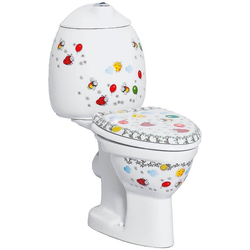 Унитаз компакт Creavit Cocuk CK310-11CB00E-FF00 Белый с декором без сиденья и бачка