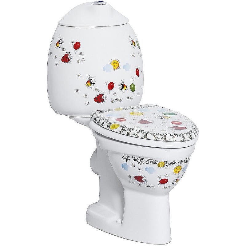 Унитаз компакт Creavit Cocuk CK310-11CB00E-FF00+KC0802.01.1000E Белый с декором с сиденьем без бачка