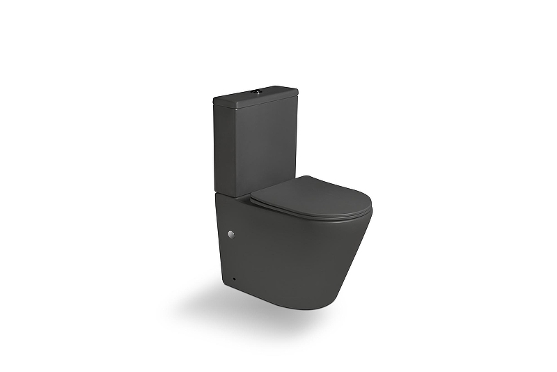 Унитаз компакт SantiLine SL-5014MG цвет Темно-серый матовый с бачком и сиденьем Микролифт