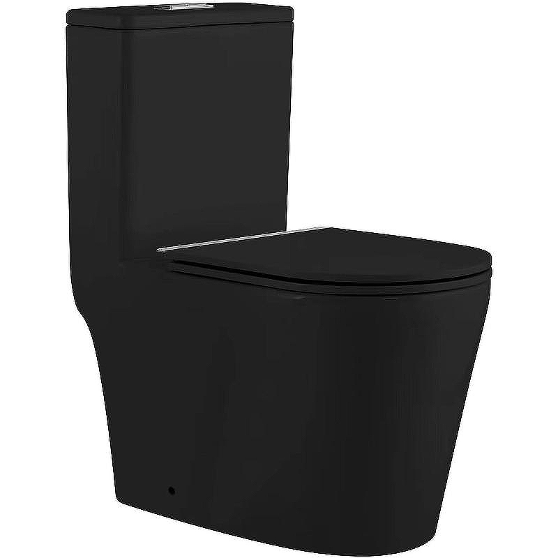 Унитаз моноблок SantiLine SL-5029MB Черный матовый с бачком и сиденьем Микролифт