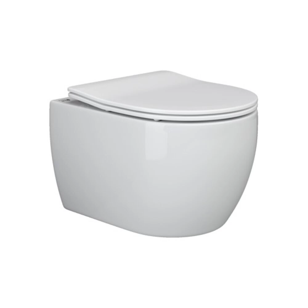 Унитаз подвесной Ceramicanova Play Rimless безободковый с сиденьем дюропласт микролифт (CN3001)