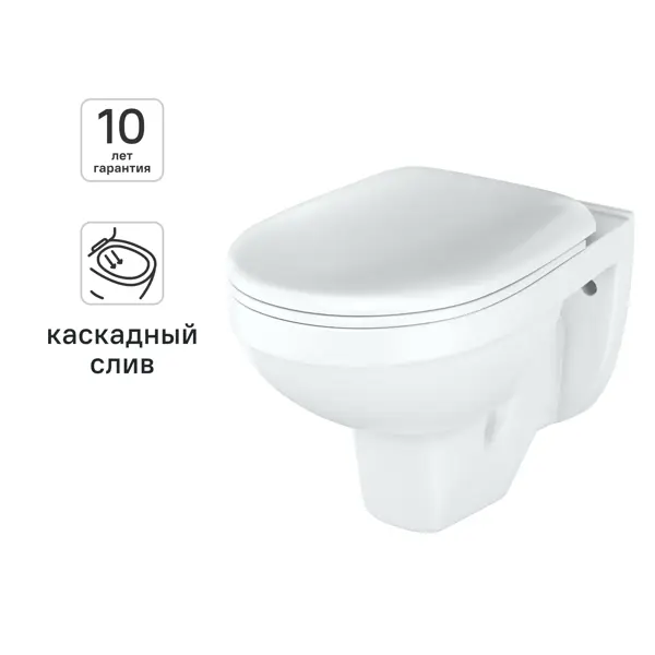 Унитаз подвесной Rosa Рио Люкс с сиденьем микролифт