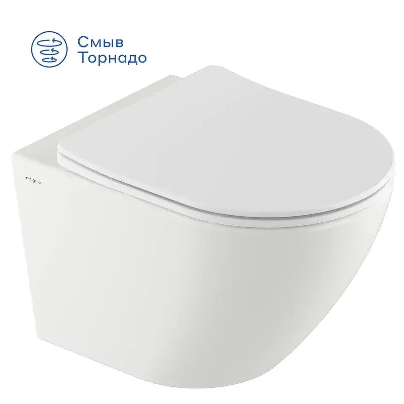 Унитаз Pragma Nanta 901855.NAN1.GWWT.002-2 подвесной цвет Белый глянцевый с сиденьем Микролифт