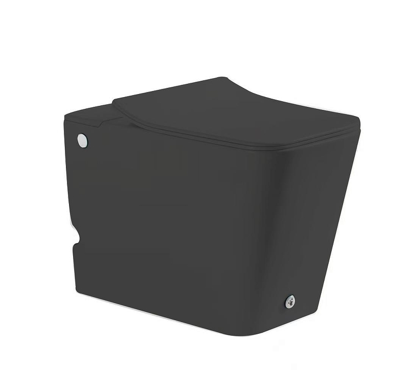 Унитаз SantiLine SL-5033MB приставной цвет Черный матовый с сиденьем Микролифт