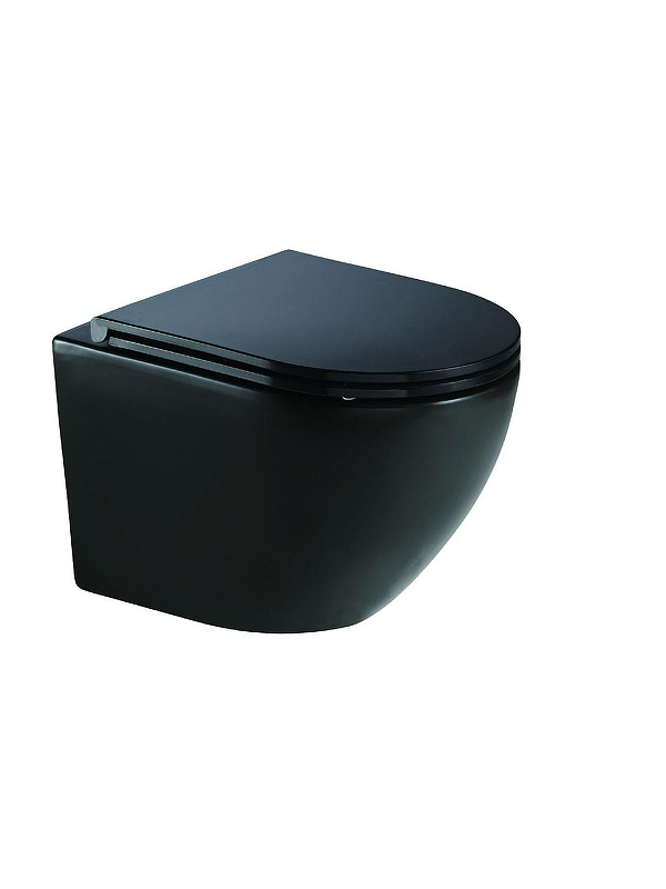 Унитаз WeltWasser Merzbach 043 XL MT-BL 10000013369 подвесной цвет Черный матовый с сиденьем Микролифт