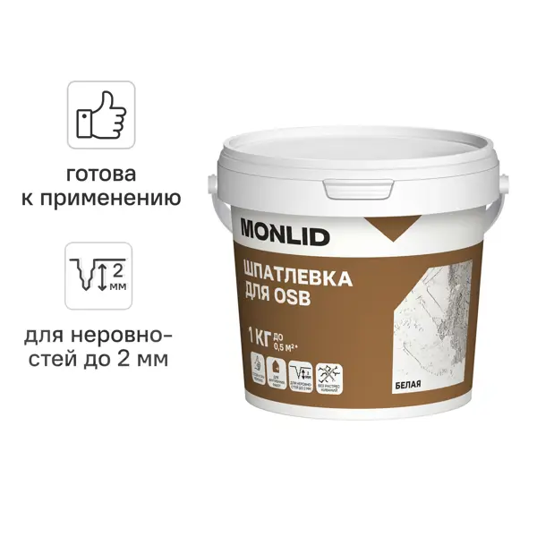 Универсальная шпатлевка акриловая MONLID 1 кг
