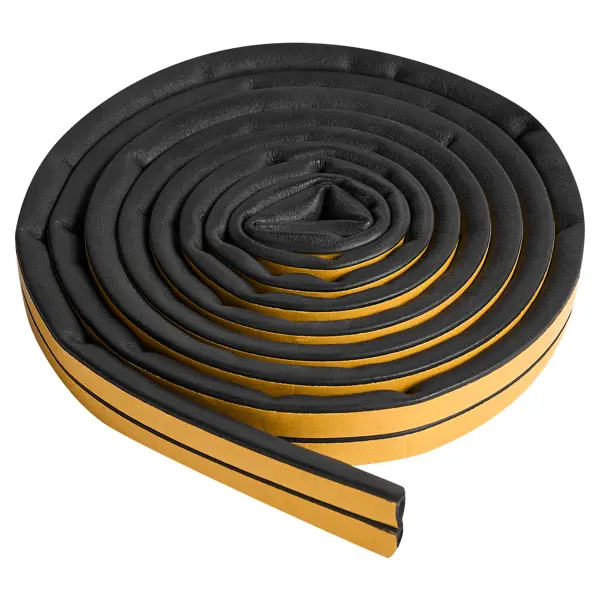 Уплотнитель EPDM для окон и дверей самоклеящийся MONLID D-профиль 6 м цвет черный