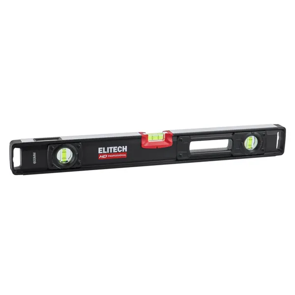 Уровень пузырьковый Elitech HD 320302 3 глазка магнитный 600 мм