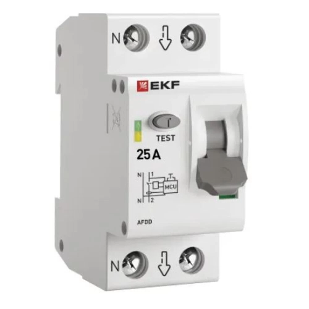 Устройство защиты от дугового пробоя EKF PROxima 25-pro 2P 25А 230 В на DIN-рейку (afdd-2-25-pro)