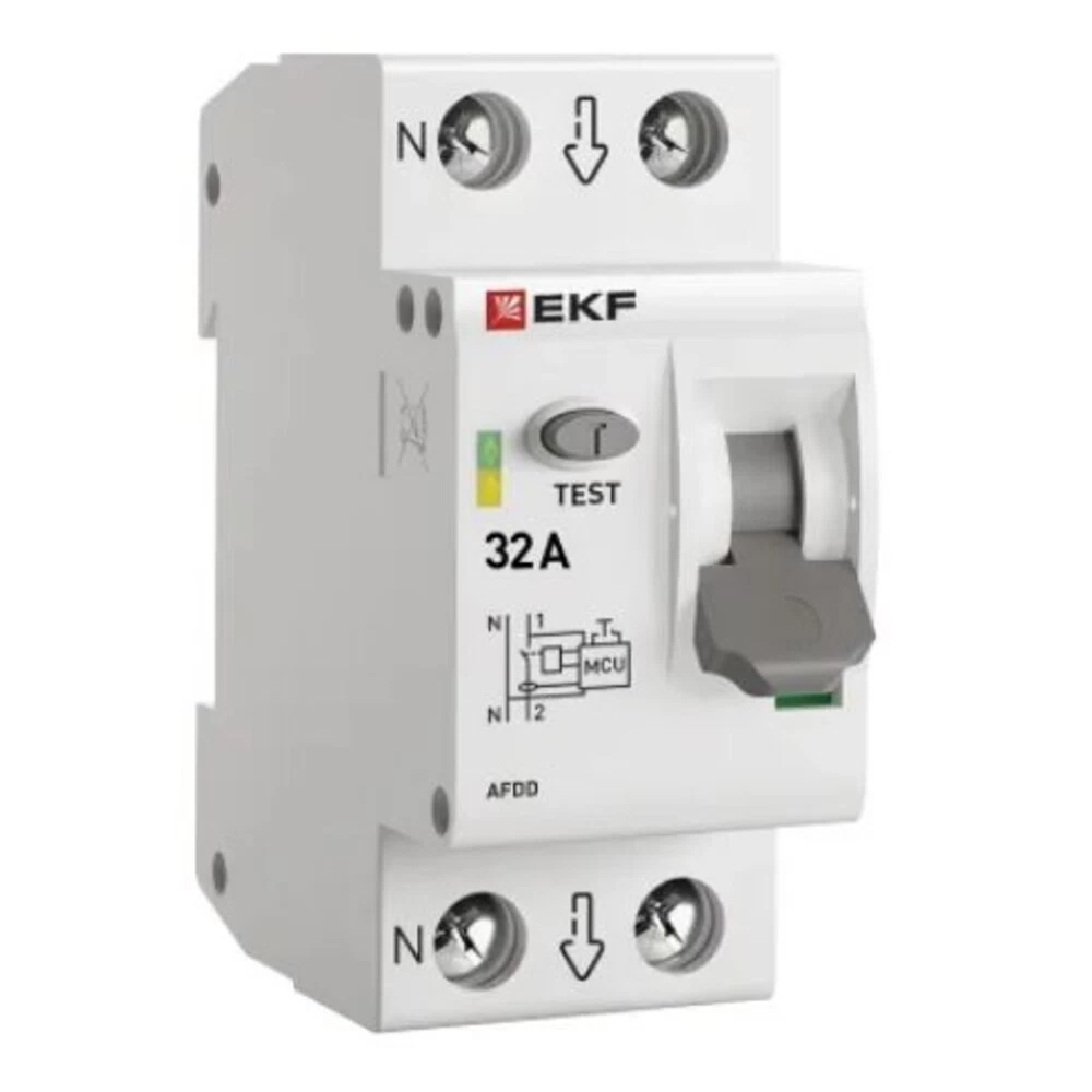 Устройство защиты от дугового пробоя EKF PROxima 32-pro 2P 32А 230 В на DIN-рейку (afdd-2-32-pro)
