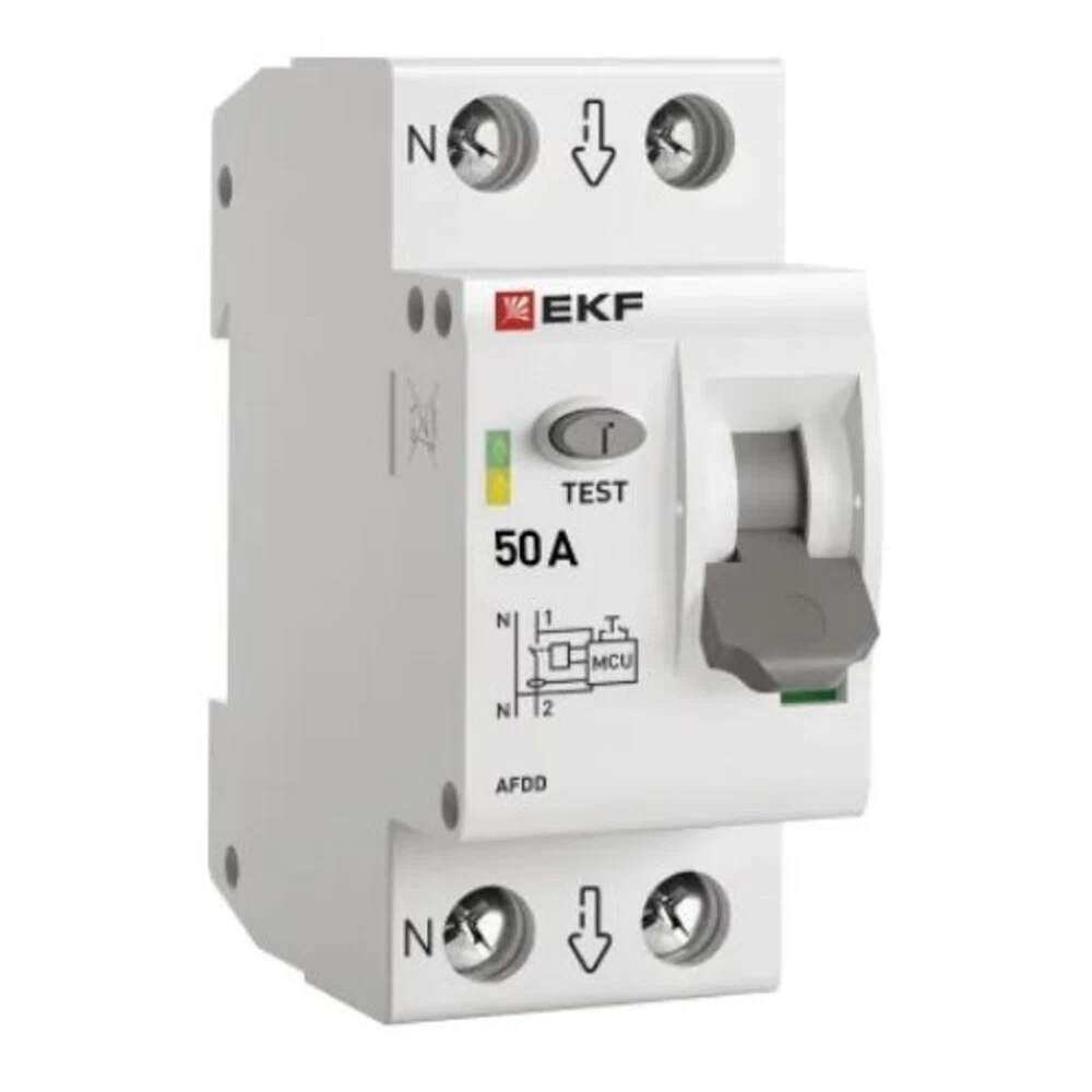 Устройство защиты от дугового пробоя EKF PROxima 50-pro 2P 50А 230 В на DIN-рейку (afdd-2-50-pro)