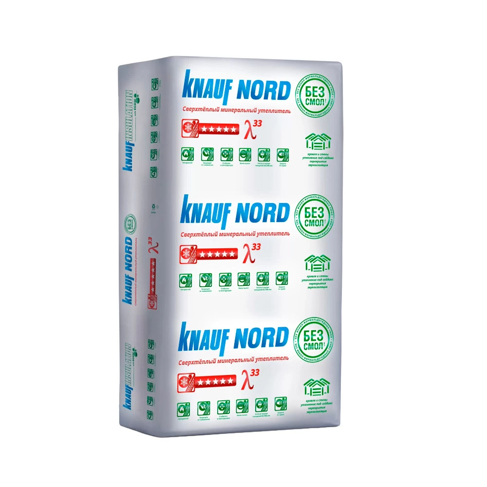 Утеплитель Knauf Nord 100х600х1250 мм 4,5 кв.м