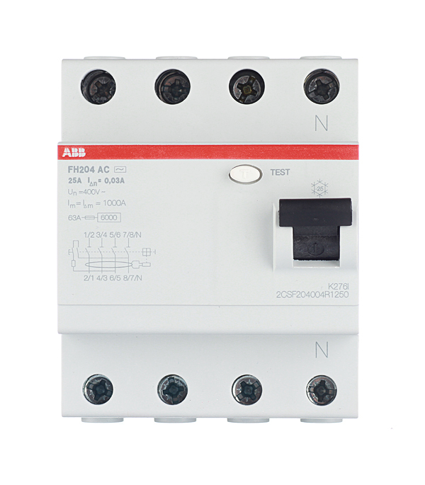 УЗО ABB SH FH204 25А 3P+N тип AC 30 мА 10 кА (2CSF204004R1250)