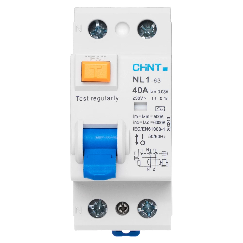 УЗО Chint NL1-63 40А 1P+N тип AC 30 мА 6 кА (200213)