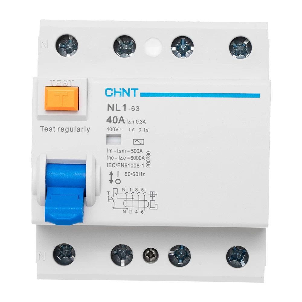УЗО Chint NL1-63 40А 3P+N тип AC 300 мА 6 кА (200230)