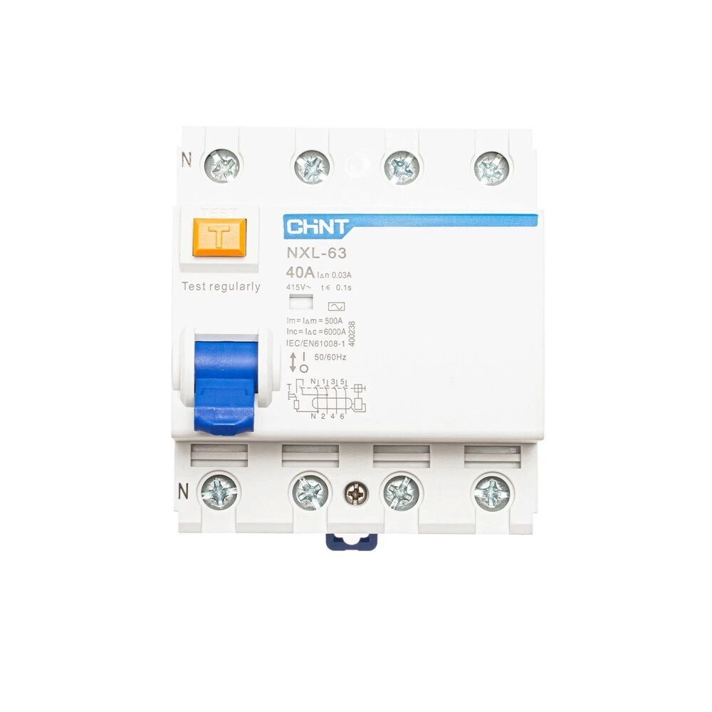 УЗО Chint NXL-63 АХ (R) 40А 3P+N тип AC 30 мА 6 кА (400238)