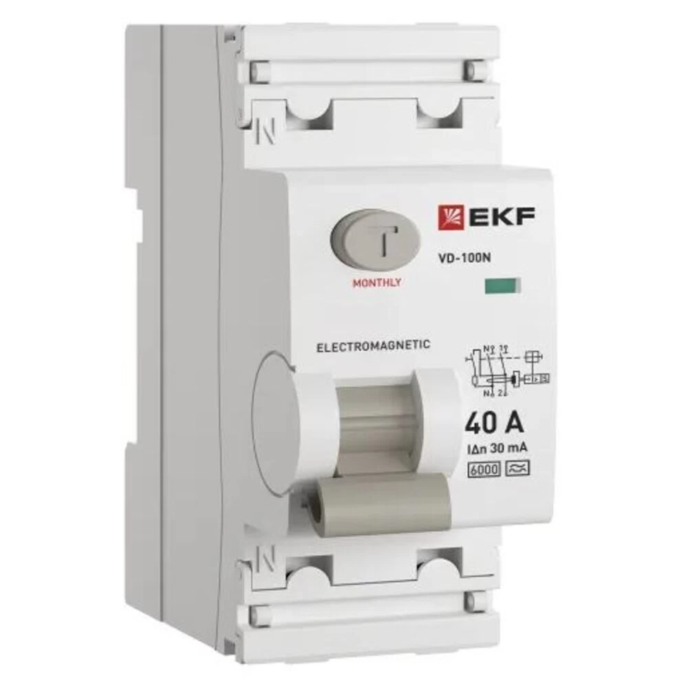 УЗО EKF PROxima ВД-100N 40А 1P+N тип A 30 мА 6 кА (E1026MA4030)