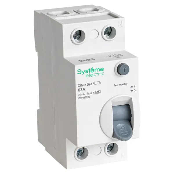 УЗО Systeme Electric City9 Set 2P 63 А 30мА 6кА A C9R68263