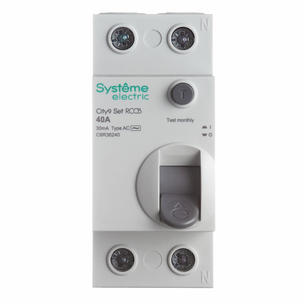 УЗО Systeme Electric City9 Set ВДТ 40А 2P тип AC 30 мА 6 кА (C9R36240)