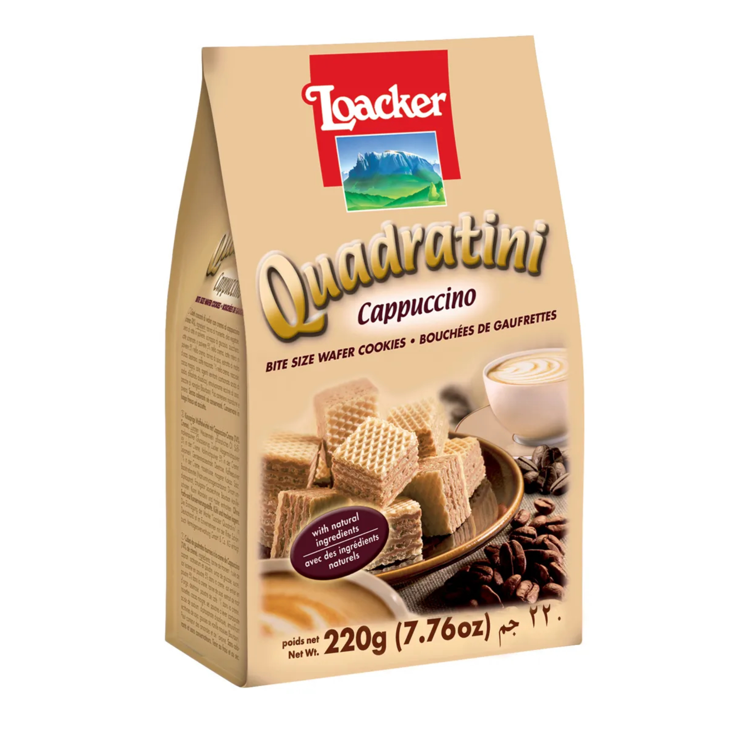 Вафли Loacker квадратини капучино 220 г