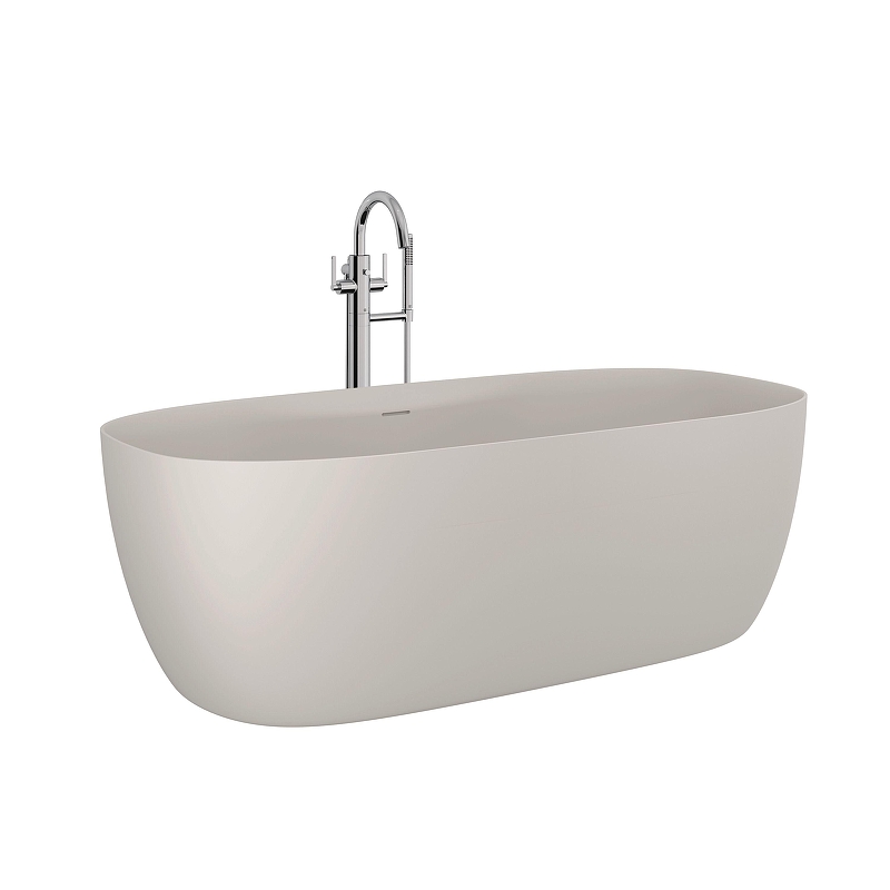 Ванна из искусственного камня Kludi Resa S 170x80 53BF02O2 цвет Серо-бежевый матовый