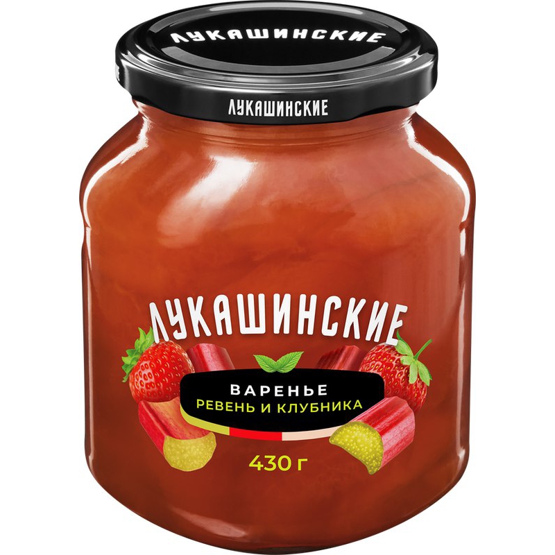 Варенье Лукашинские из ревеня и клубники 430 г