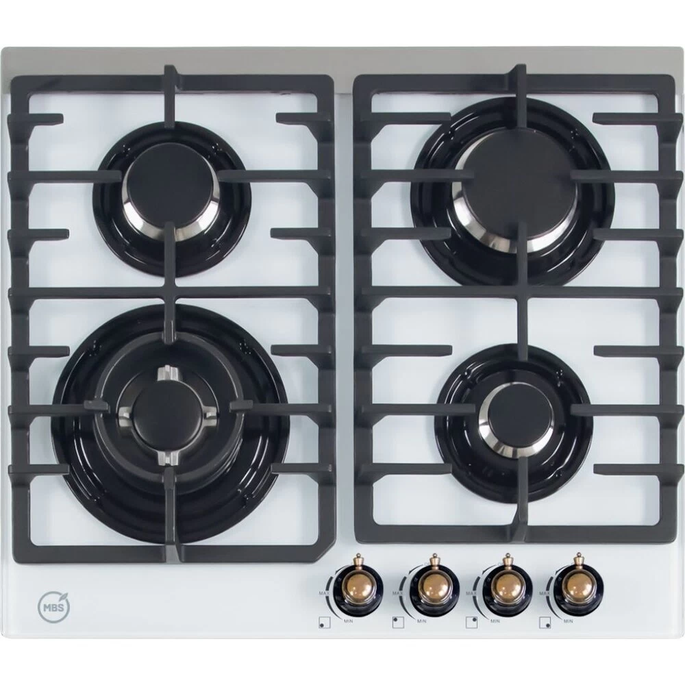 Варочная панель газовая MBS PG-615WH classic 4 конфорки белая