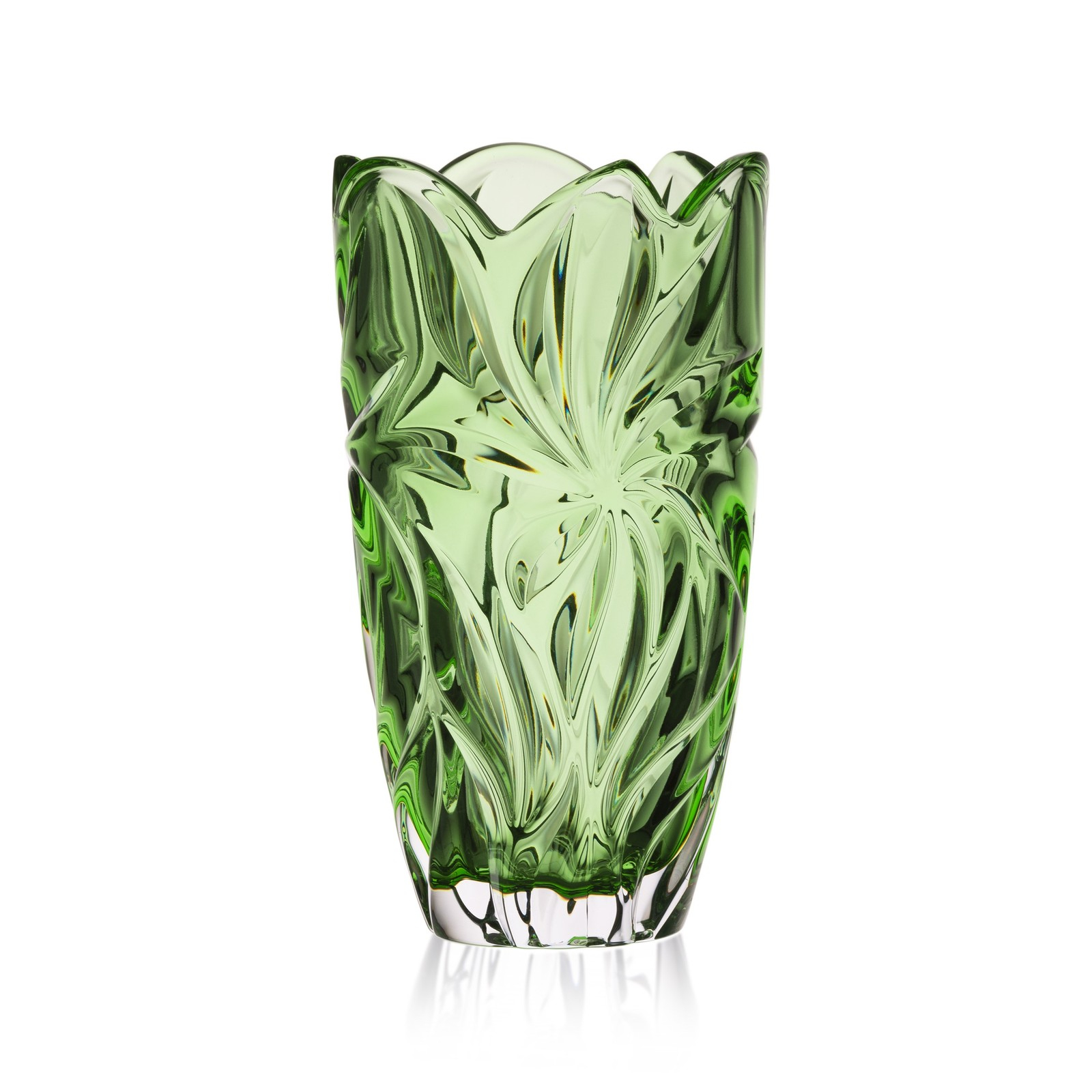 Ваза Aurum-Crystal Flora green 28 см