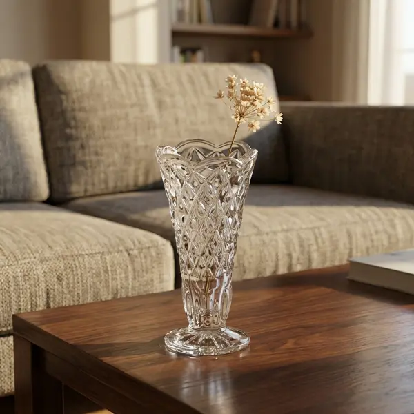 Ваза Bohemia Crystal Diamond стекло цвет прозрачный 12 см