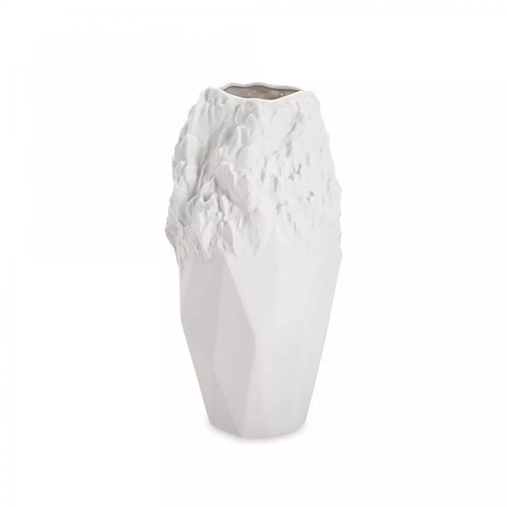 Ваза для цветов Home and Style Gloria белая матовая 25,5 см