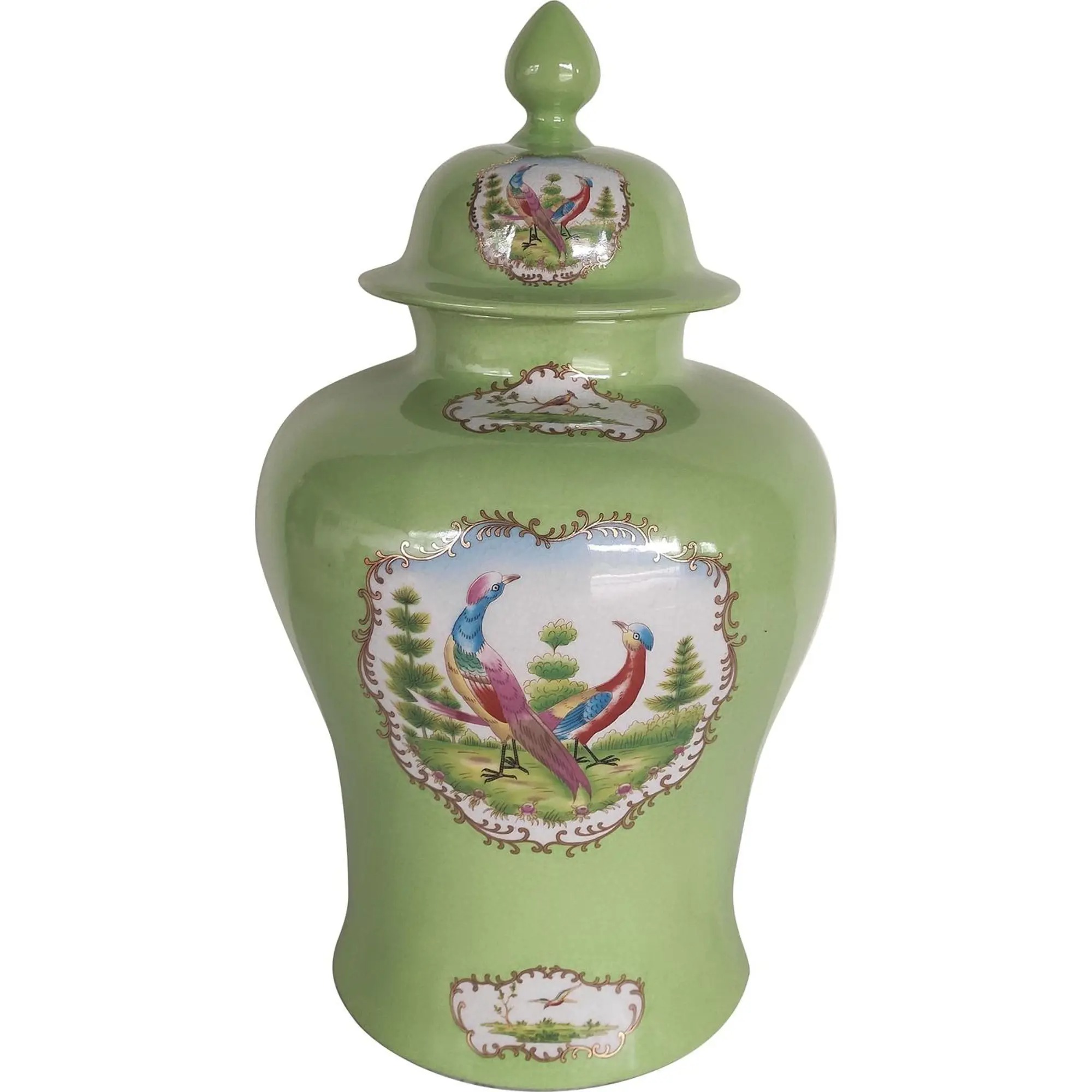 Ваза Glasar с крышкой зеленая 23x23x41 см