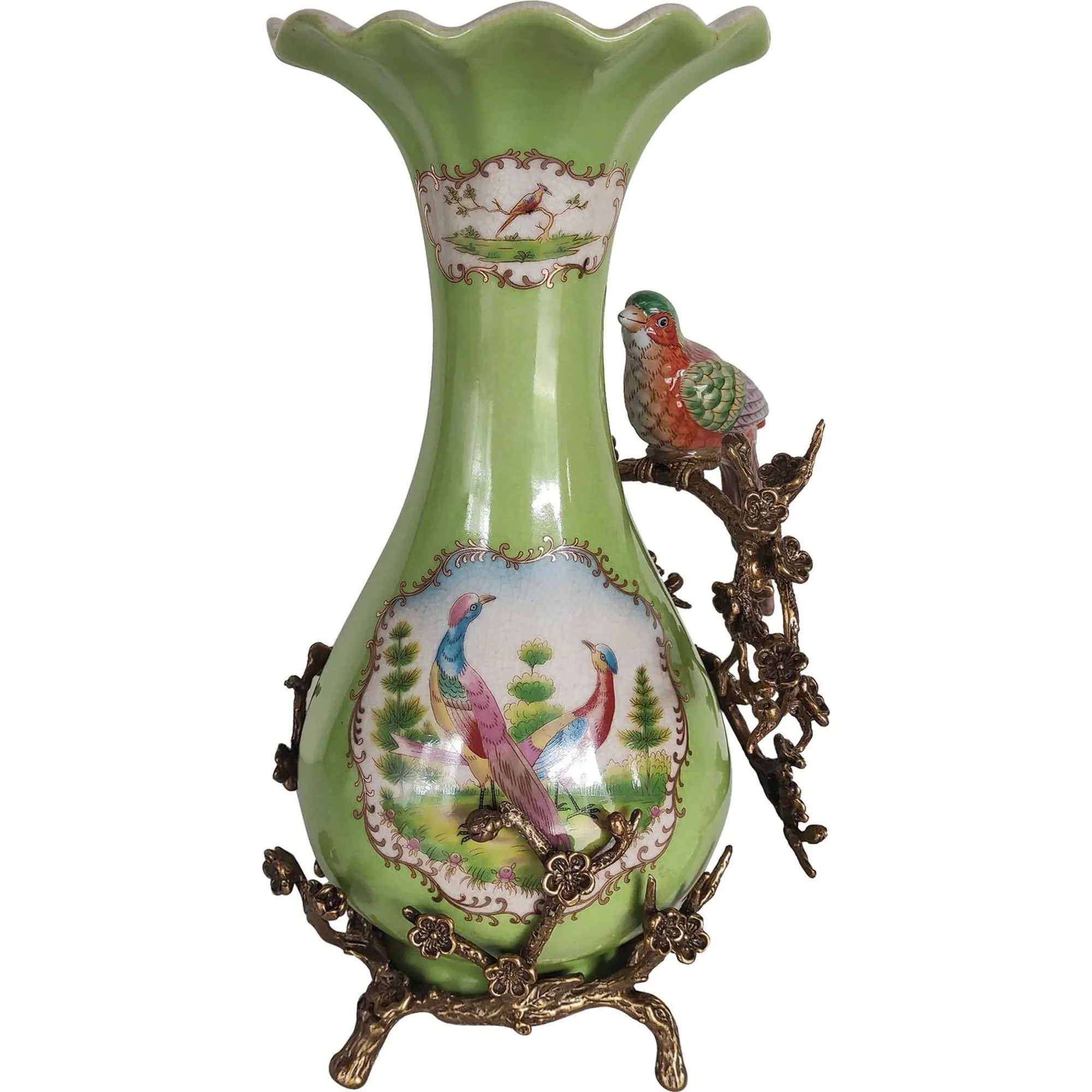 Ваза Glasar с птичкой 22x17x34 см