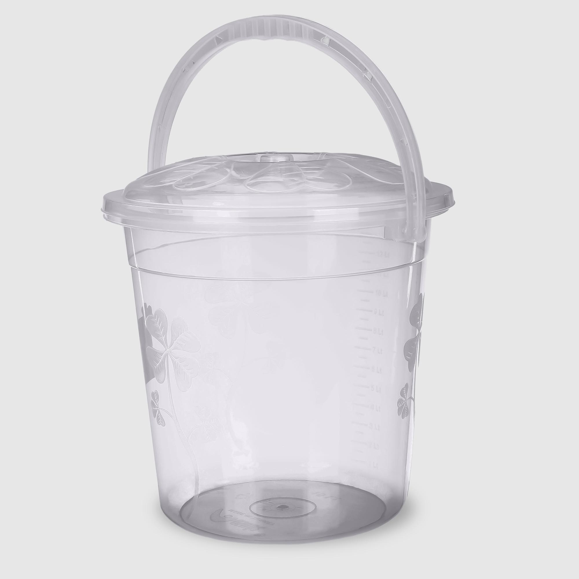 Ведро Asude Plastik Yonca для воды, прозрачное, 15 л, 33,5х33,5х32 см