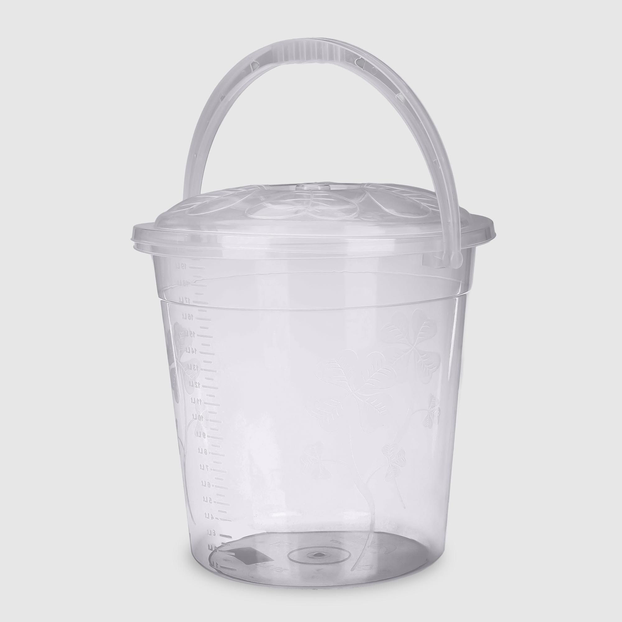 Ведро Asude Plastik Yonca для воды, прозрачное, 20 л, 37х37х34 см